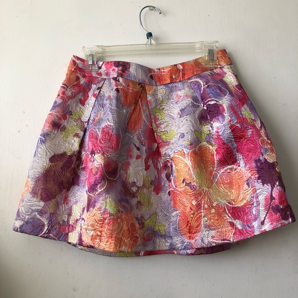 5/25 ASOS mini waist pleated floral print skirt - Picture 3 of 7